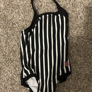 Ruffle Butts Black and White Striped One-Piece Swimsuit